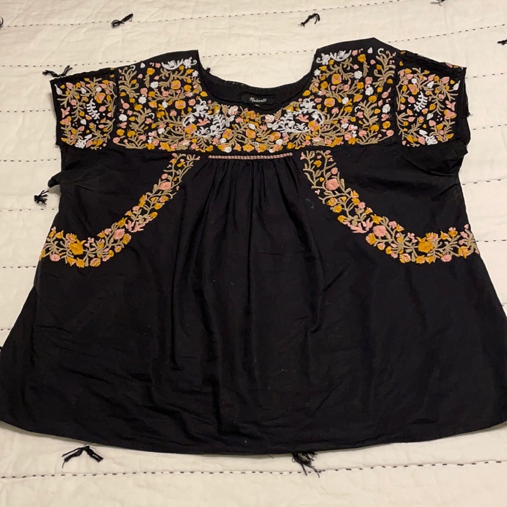 Madewell embroidered springtime top XL
